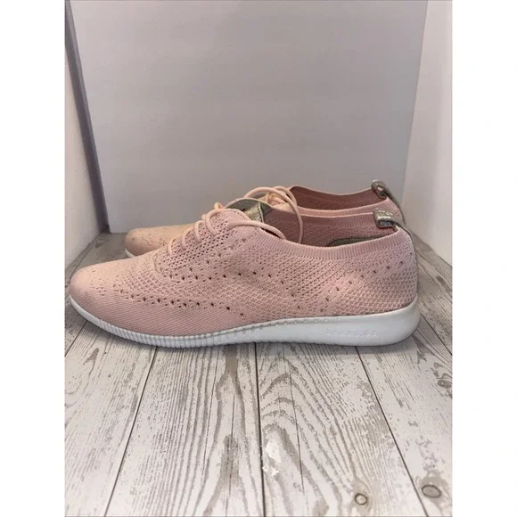 Cole Haan Women's 2 Zerogrand Knit Pink Wingtip Shoes, W10584 Sz 10B Stains - Picture 4 of 10